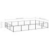 Dog Kennel Black 161.5 ft Steel