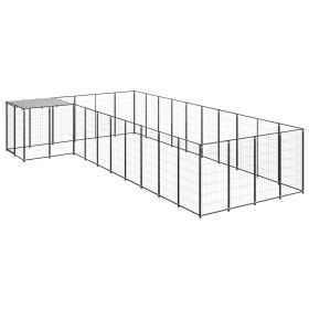 Dog Kennel Black 143.3 ft Steel