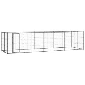 Outdoor Dog Kennel Steel with Roof 182.3 ft