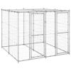 Outdoor Dog Kennel Galvanized Steel with Roof 52.1 ft