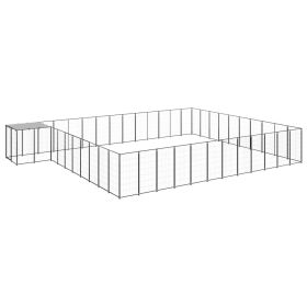 Dog Kennel Black 403.8ft Steel