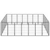 24-Panel Dog Playpen Black 19.7"x39.4" Powder-coated Steel