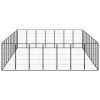 32-Panel Dog Playpen Black 19.7"x39.4" Powder-coated Steel