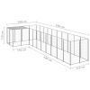 Dog Kennel Silver 78.1 ft Steel