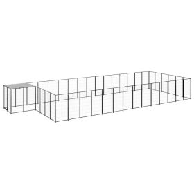 Dog Kennel Black 286.5 ft Steel