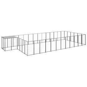 Dog Kennel Black 247.5 ft Steel