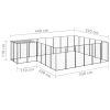 Dog Kennel Black 130.2 ft Steel