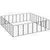 32-Panel Dog Playpen Black 19.7"x39.4" Powder-coated Steel