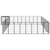 38-Panel Dog Playpen Black 19.7"x39.4" Powder-coated Steel