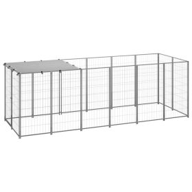 Dog Kennel Silver 129.9"x43.3"x43.3" Steel