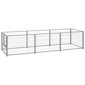 Dog Kennel Silver 32.3 ft Steel