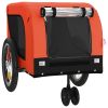 Pet Bike Trailer Orange and Black Oxford Fabric and Iron