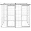 Outdoor Dog Kennel Galvanized Steel with Roof 52.1 ft