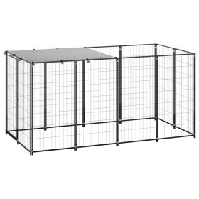 Dog Kennel Black 26 ft Steel