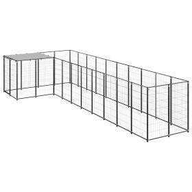 Dog Kennel Black 78.1 ft Steel