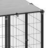 Dog Kennel Black 129.9"x43.3"x43.3" Steel