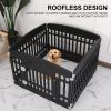 Pet Playpen Foldable Gate for Dogs Heavy Plastic Puppy Exercise Pen with Door Portable Indoor Outdoor Small Pets Fence Puppies Folding Cage 4 Panels M