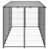 Dog Kennel Black 129.9"x43.3"x43.3" Steel