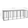 Dog Kennel Black 129.9"x43.3"x43.3" Steel