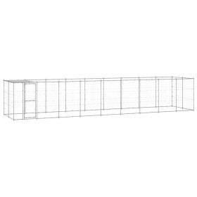 Outdoor Dog Kennel Galvanized Steel with Roof 234.4 ft