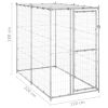 Outdoor Dog Kennel Galvanized Steel with Roof 43.3"x86.6"x70.9"