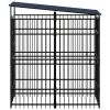 Outdoor Dog Kennel with Roof Steel 19.8 ft