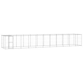 Outdoor Dog Kennel Galvanized Steel with Roof 286.5 ft