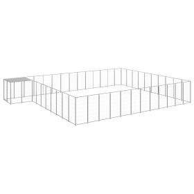 Dog Kennel Silver 403.8 ft Steel