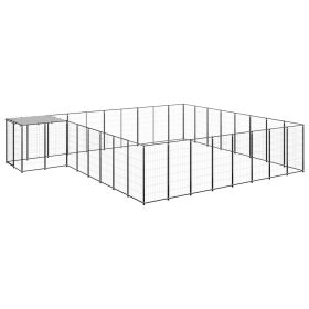 Dog Kennel Black 221.4 ft Steel