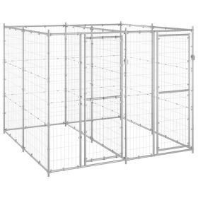 Outdoor Dog Kennel Galvanized Steel 52.1 ft