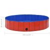 Foldable Dog Swimming Pool Red 63"x11.8" PVC