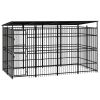 Outdoor Dog Kennel with Roof Steel 79.3 ft²