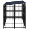 Outdoor Dog Kennel with Roof Steel 79.3 ft²