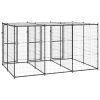 Outdoor Dog Kennel Steel with Roof 78.1 ft²