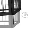 36-Panel Dog Playpen Black 39.4"x19.7" Powder-coated Steel