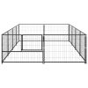 Dog Kennel Black 86.1 ft² Steel