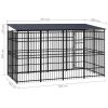 Outdoor Dog Kennel with Roof Steel 79.3 ft²