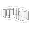 Dog Kennel Black 52.1 ft² Steel