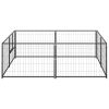 Dog Kennel Black 43.1 ft² Steel