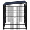 Outdoor Dog Kennel with Roof Steel 59.5 ft²