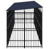 Outdoor Dog Kennel with Roof Steel 198.4 ft²