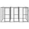 Outdoor Dog Kennel Steel with Roof 78.1 ft²