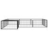 12-Panel Dog Playpen Black 39.4"x19.7" Powder-coated Steel