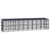 Outdoor Dog Kennel with Roof Steel 198.4 ft²